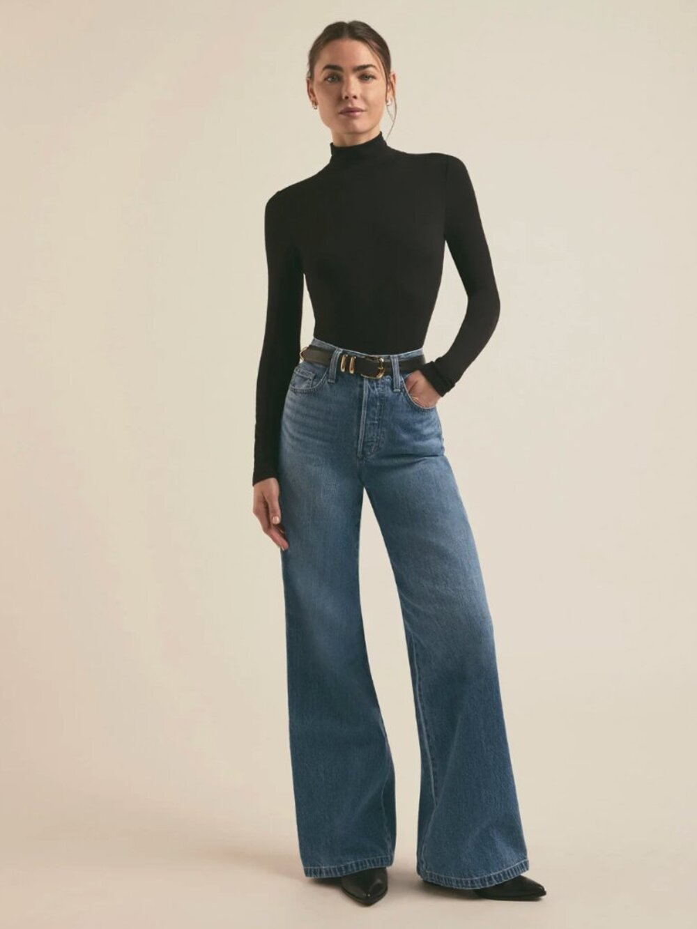 NWOT Favorite Daughter Masha Shortie Petite Super High Rise Wide Leg - Size 24
